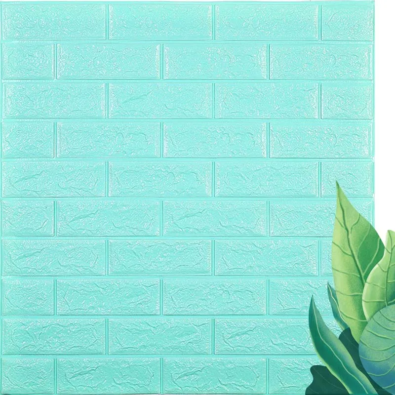 Light Blue 3D настенные наклейки имитация кирпича Декор для спальни водонепроницаемые самоклеящиеся обои для гостиной кухни ТВ декорации 70*77 - Цвет: Light Blue