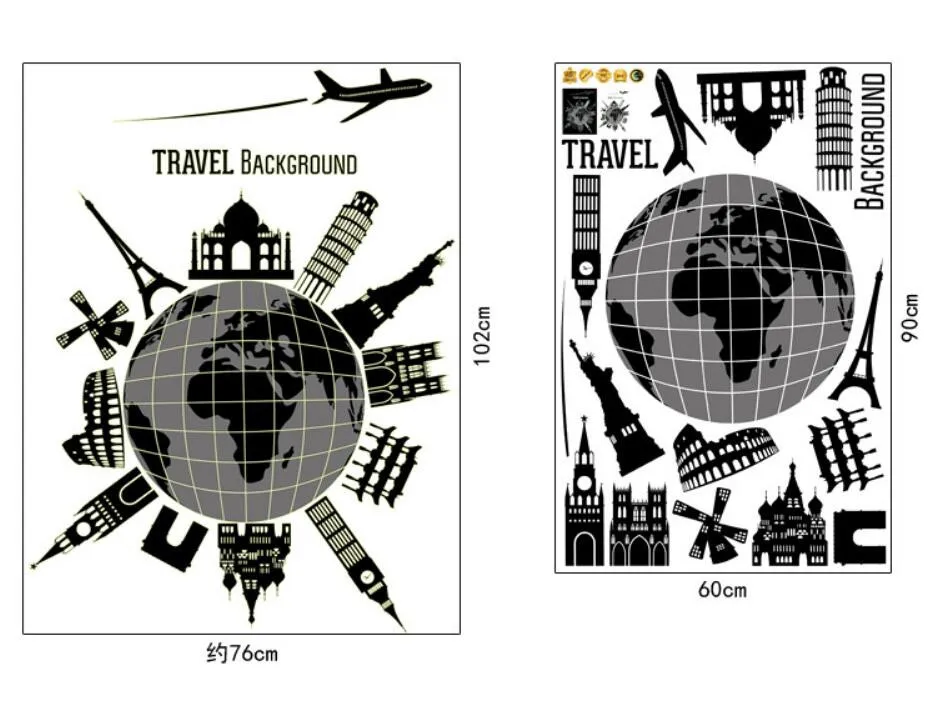 Светящийся Съемный Настенный стикер из ПВХ сделай сам для путешествий светится в