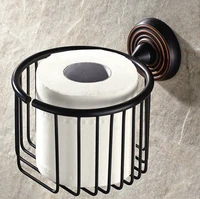black oil rubbed antique brass circle pattern wall mounted bathroom toilet paper roll basket holder bathroom accessory mba071
