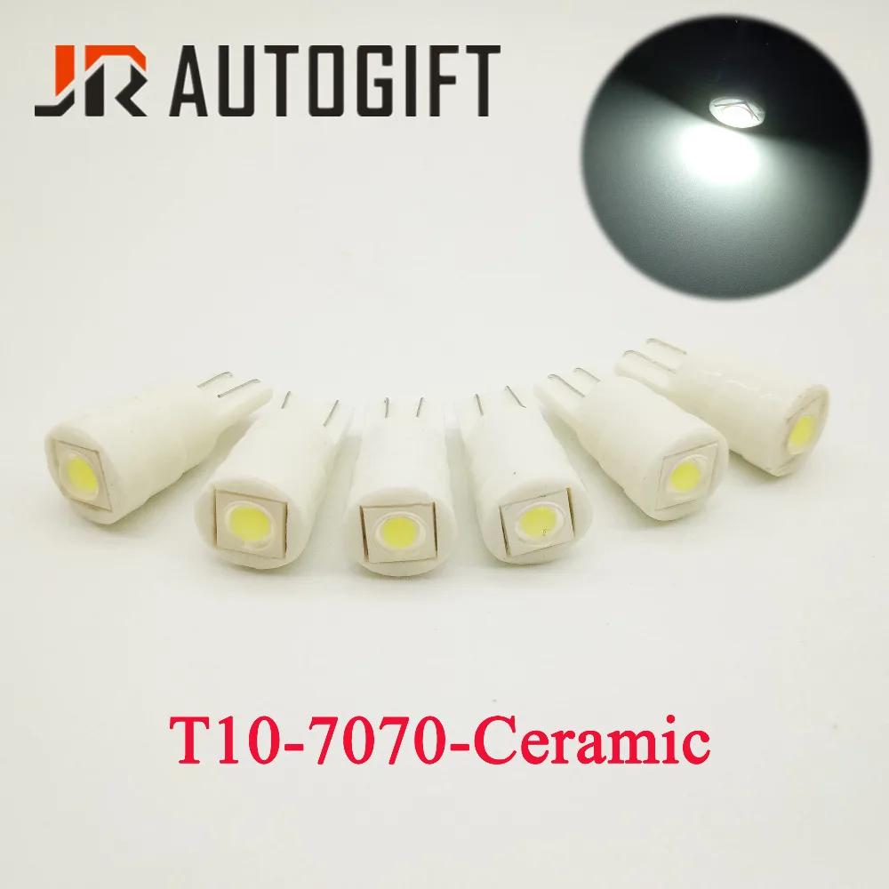 

100pcs New Car LED Bulb T10 7070 Ceramic Auto Light Lamp White 12V W5W 194 License plate light Clearance light Car styling