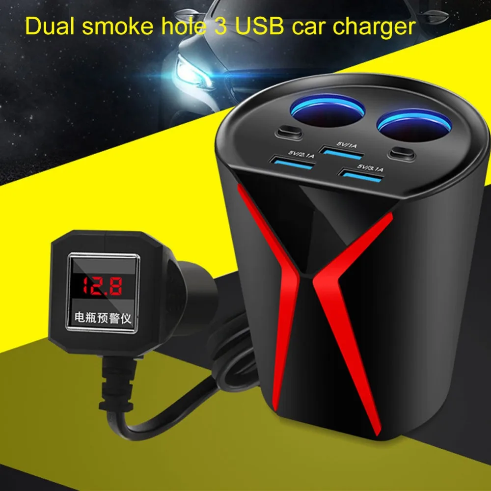 DC 12-24V 3.1A 3 usb порта автомобильное зарядное устройство адаптер двойной Прикуриватель разъем