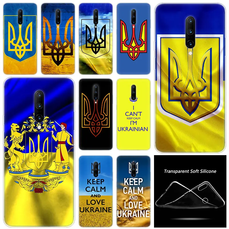 Модный прозрачный силиконовый чехол с украинским флагом для OnePlus 7 Pro мягкий