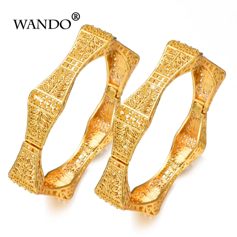 WANDO 2 шт./лот геометрический многогранный браслет эфиопское золото открытый