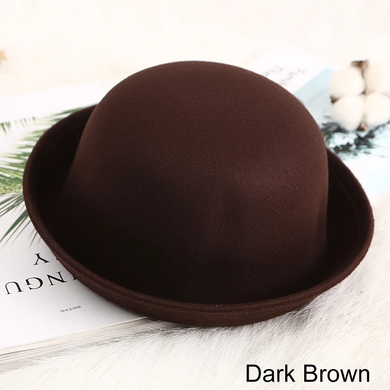 Dark Brown REAKIDS/Детская кепка-ведро для мальчиков и девочек; летняя шапка для маленьких девочек; модная солнцезащитная Кепка для маленьких девочек; детская Шерстяная кепка - Цвет: Dark Brown