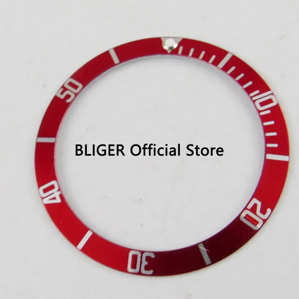 

Newest 39.5mm brushed red alloy bezel high quality insert fit SUB automatic men's watch made by BLIGER factory