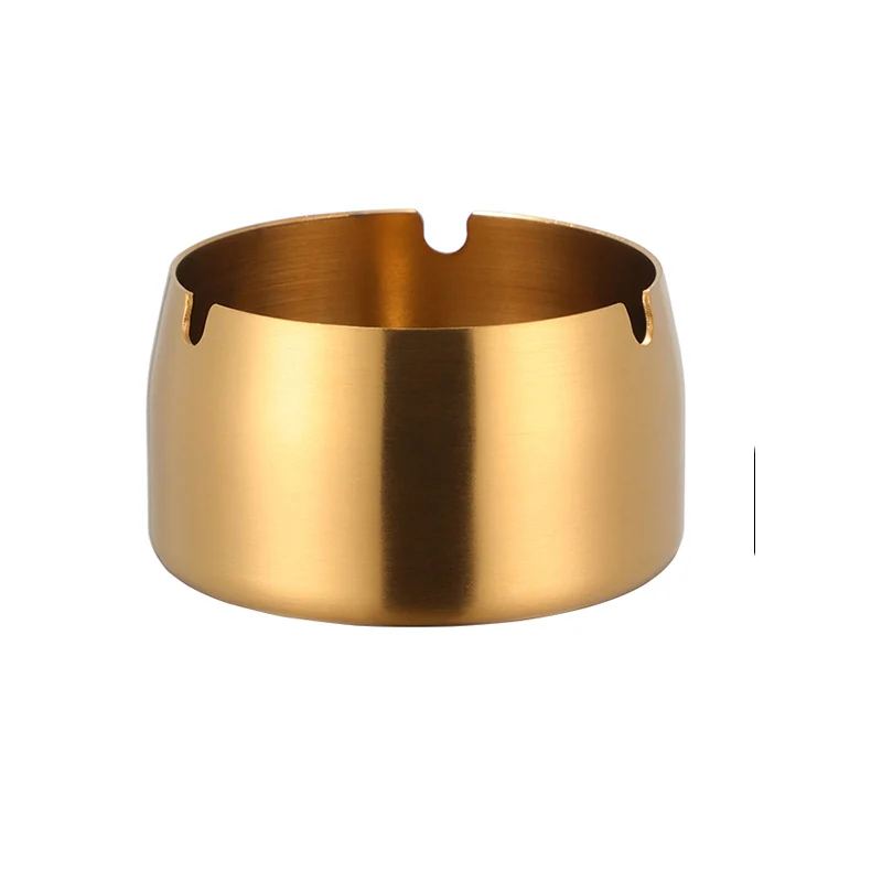 Gold-1pc 1 шт. пепельница портативная круглая пепельница из нержавеющей стали, инструмент для табачной золы, держатель для сигарет, настольный-первоклассный аксессуар - Цвет: Gold-1pc