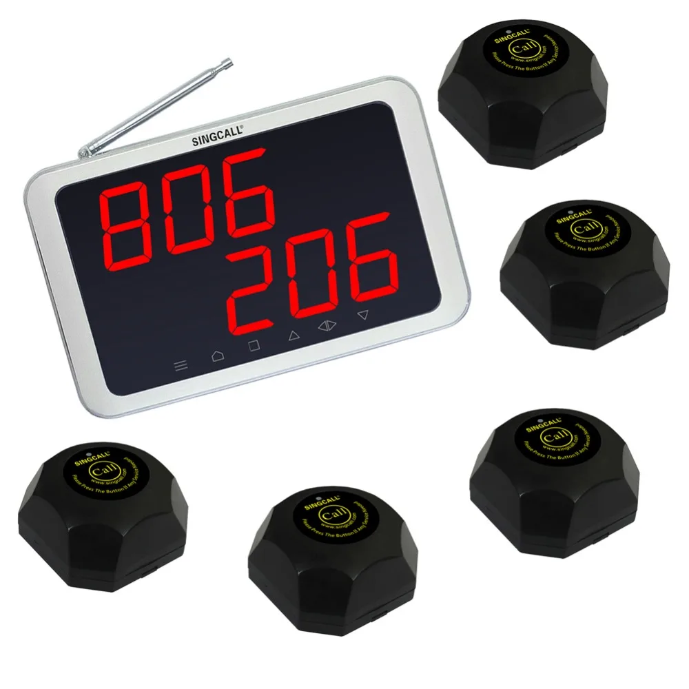 Беспроводная система звонков SINGCALL в комнате 5 шт. настольные звонки APE560 и 1