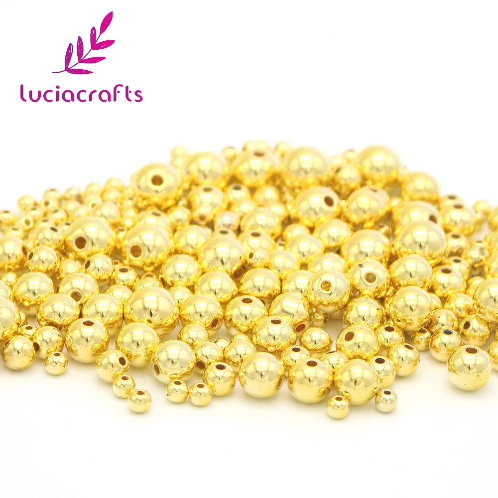 Круглые бусины Lucia crafts 50 г/лот 4/6/8/10 мм из АБС пластика с имитацией жемчуга