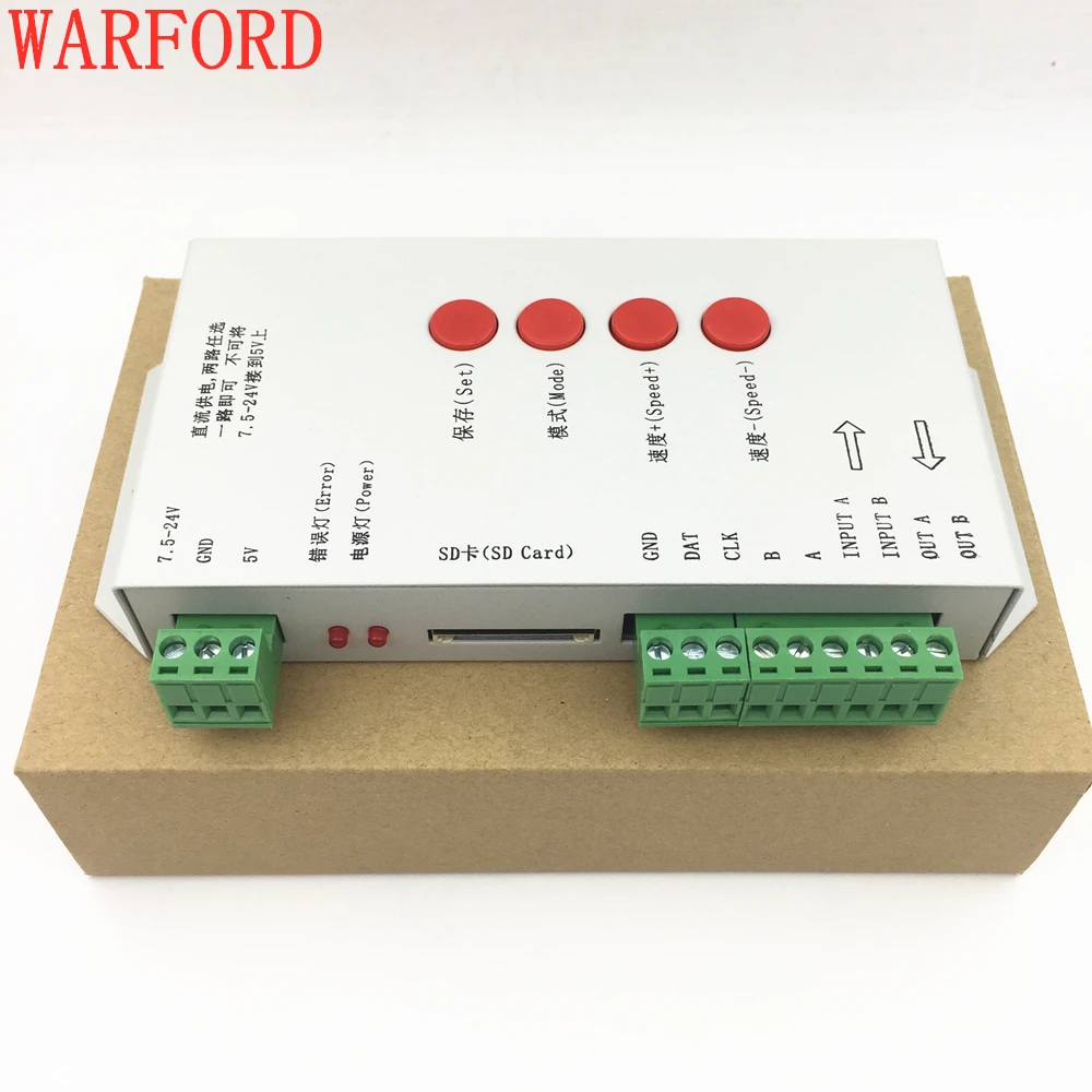 T1000S SD карты WS2801 WS2811 WS2812 WS1903 LPD6803 светодиодный 2048 контроллер пикселей DC5 ~ 24 V T 1000S DMX
