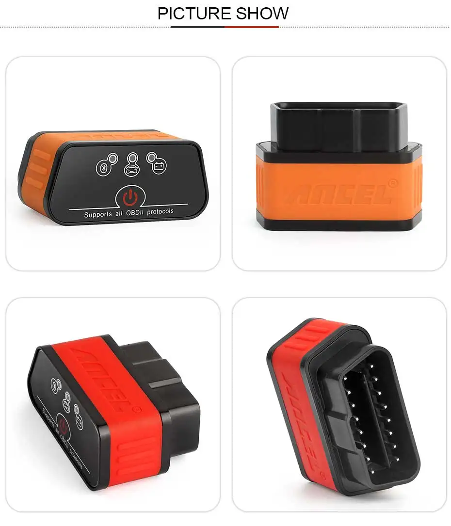 Ancel elm327 V1.5 Bluetooth OBD2 сканер ODBII адаптер Авто сканер ODB для двигателя Android код читателя диагностический инструмент