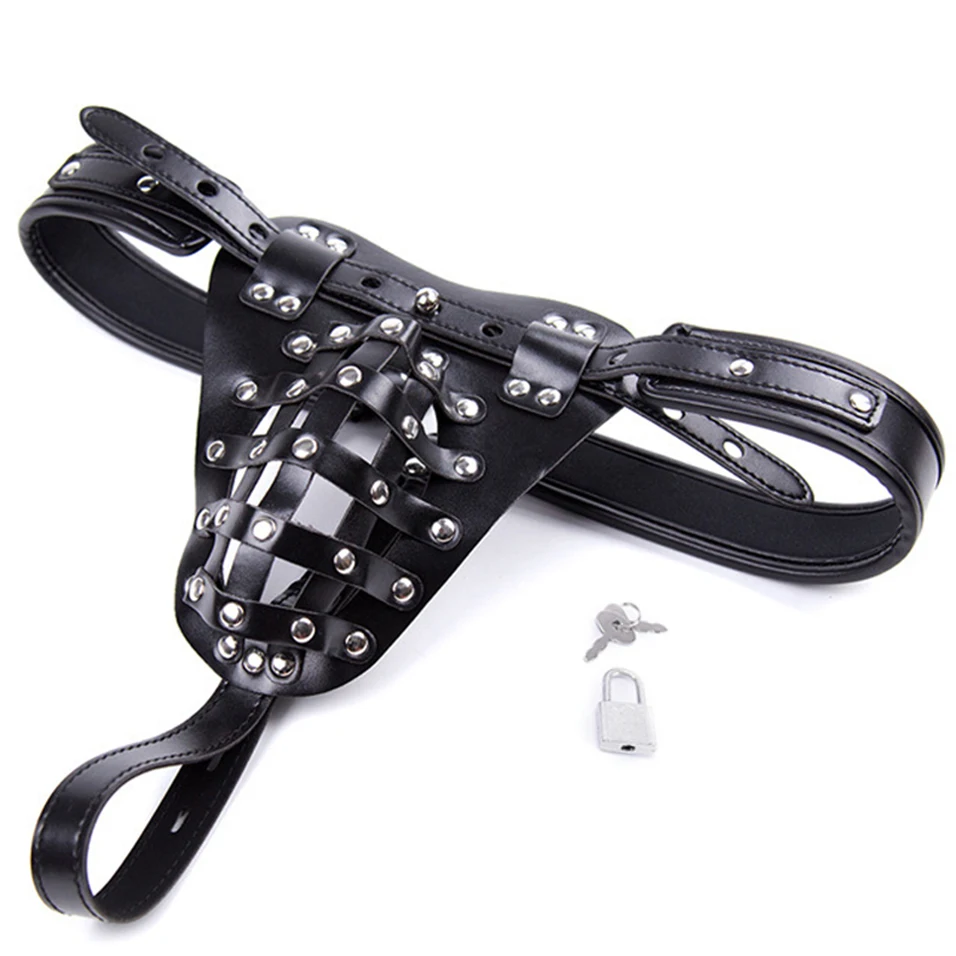 CamaTech кожаное Целомудрие ремень на жгут клетка для петуха секс брюки Исправлена