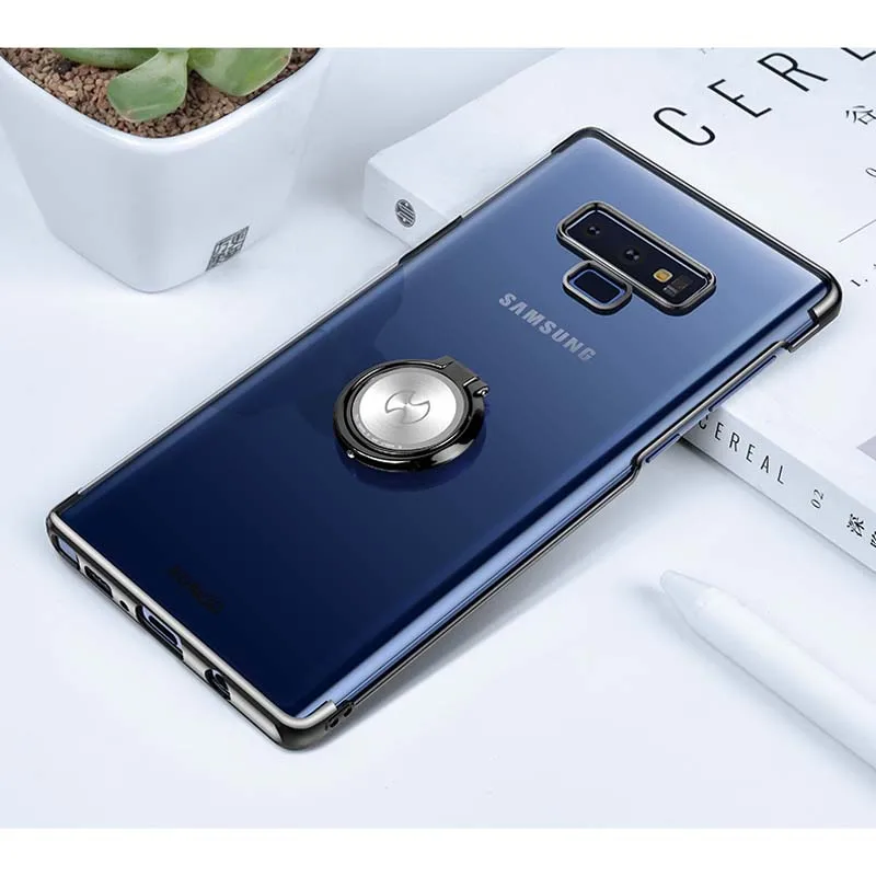 Для Galaxy Note 9, кольцевой чехол Xundd, Жесткий ПК, прозрачная задняя крышка для samsung Galaxy S9 S10+, подходит для магнитного автомобильного держателя телефона