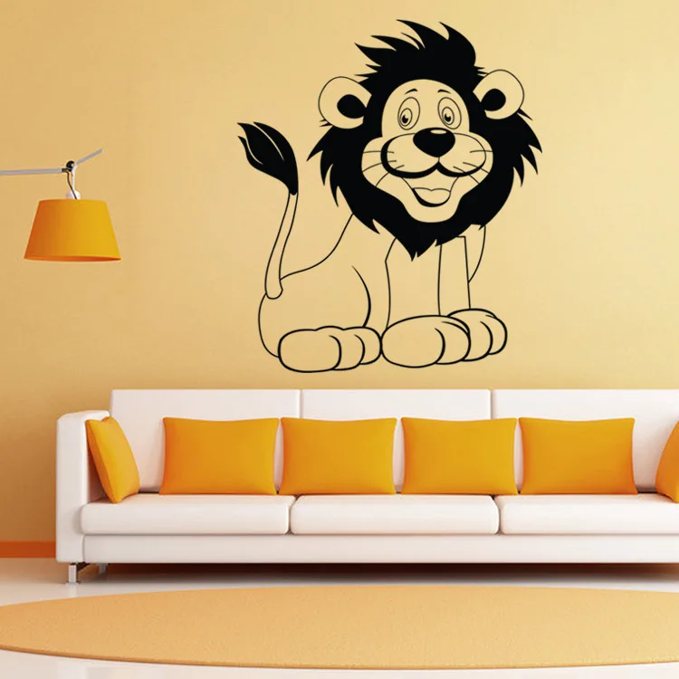 Бесплатная доставка украшение на стену в виде льва виниловая наклейка стиле