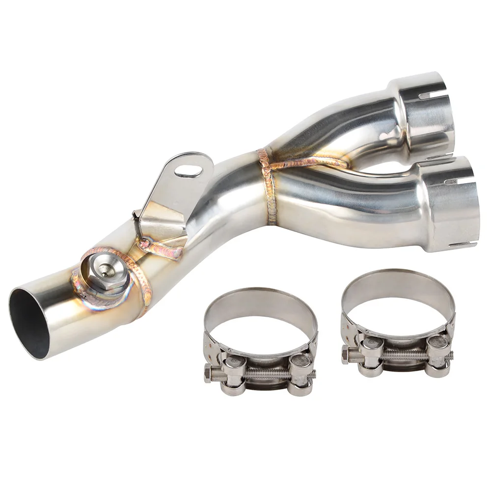 Race Exhaust Link Mid Pipe Stainless Clamp For Yamaha YZFR6 YZF-R6 YZF R6 2006 07 08 09 2010 2011 2012 2014 2015 2016 2017-2020