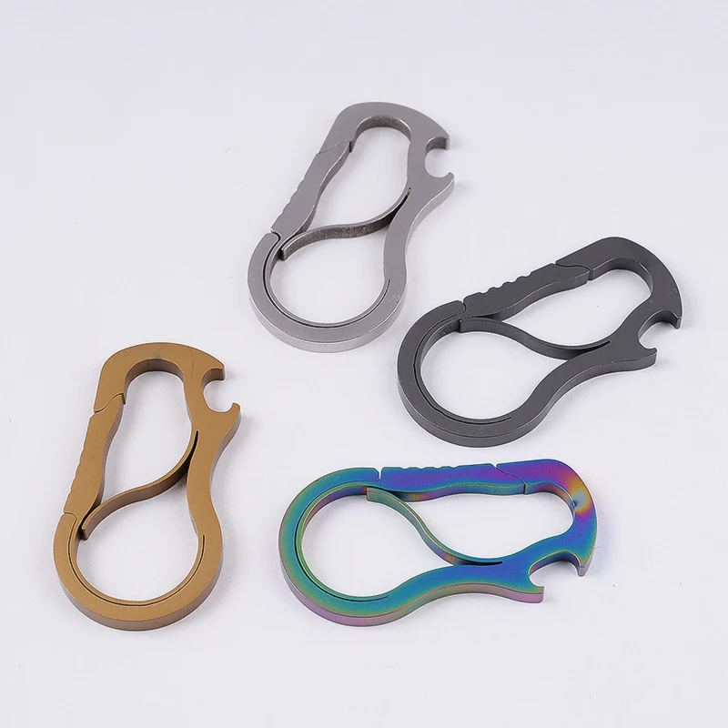 

Anti-lost Key Chain Ring Carabiner Bottle Opener Stainless Steel Keychain Clip Hook Holder Hanging Buckle Snap Set Backpack Belt