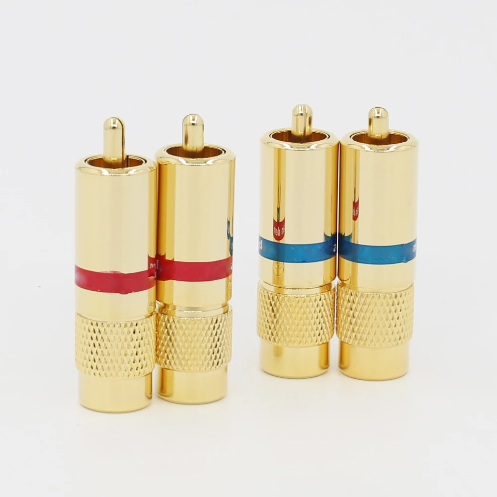

4pcs Hi-End Gold plated RCA Connector RCA plug Audio RCA cable Audio connector