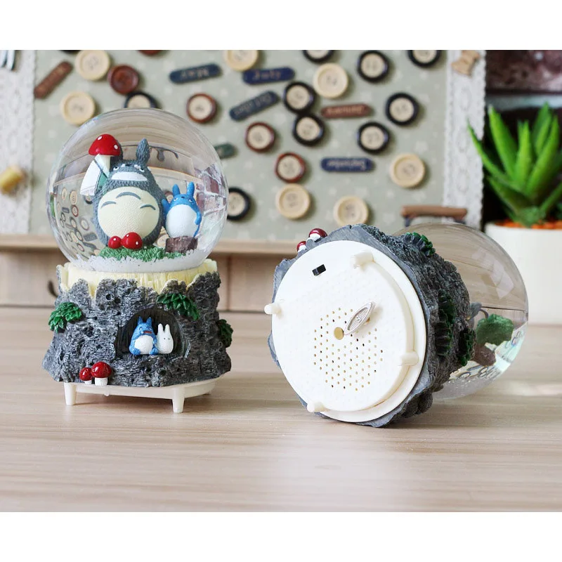 Вращающийся diy Totoro детская игрушка музыкальная шкатулка поворотный снежный