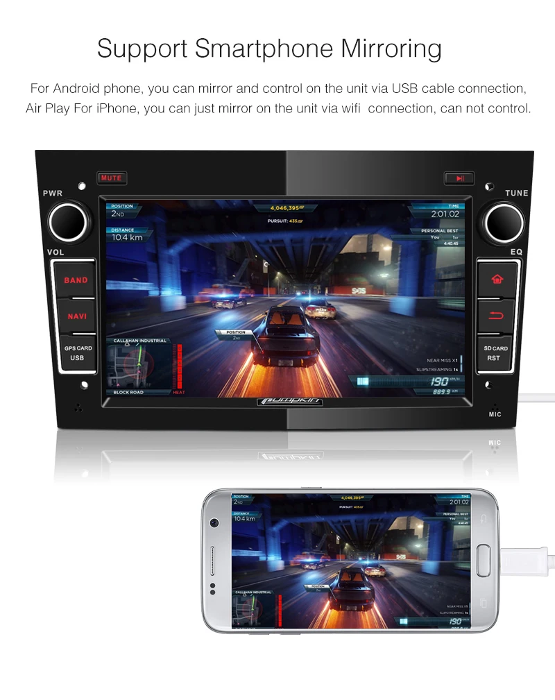 Тыква 2 Din 7'ɺndroid 8 1 Восьмиядерный 2G RAM 32G ROM Автомагнитола без DVD плеера GPS