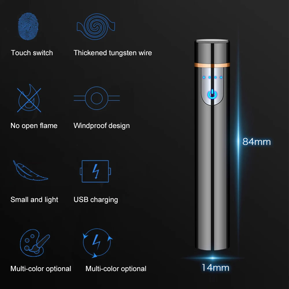 Зажигалка мини-usb сенсорный экран электрические зажигалки для
