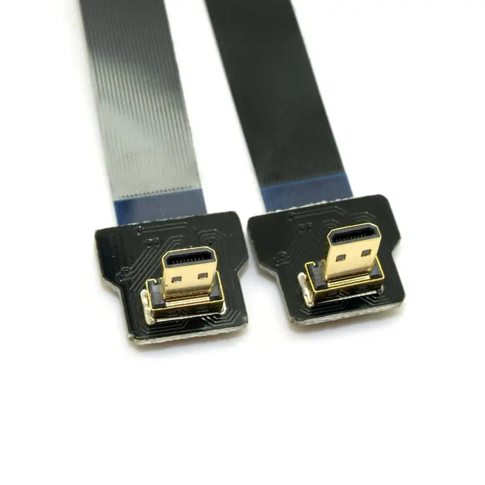Угловой FPV Micro HDMI штекер к FPC плоский кабель 10 см 20 30 50 100 для Gopro HERO 4 3 SJCAM SJ5000|micro to