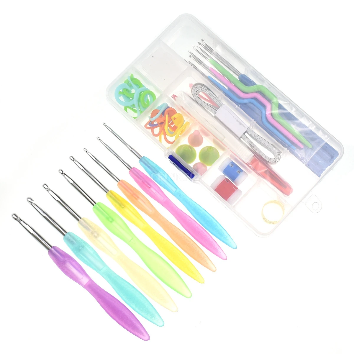 

DHL 60Sets 16pcs/set Crochet Hooks Needles Knit Kit Stitches Knitting Craft Case in Case Yarn Hook Stitch Weave Accessories Hot