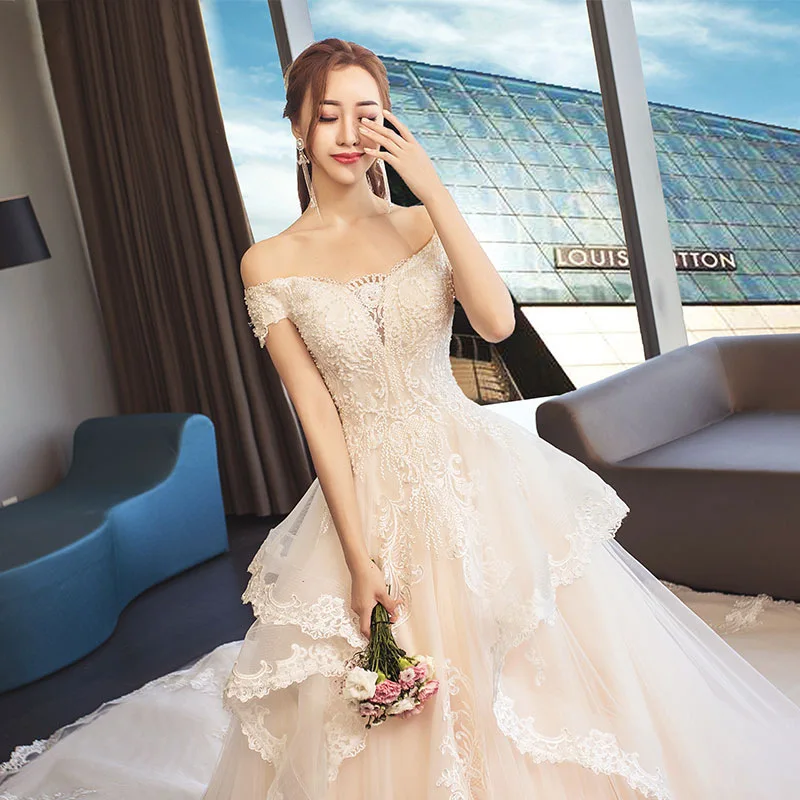 2021 г. Новинка Mrs Win Vestido De Novias элегантное платье принцессы с вырезом лодочкой