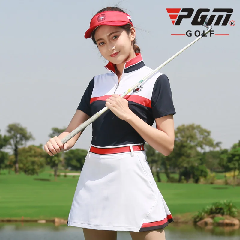 PGM Golf ультратонкая Женская одежда тренировочная футболка с коротким рукавом