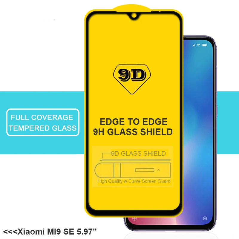 Закаленное стекло 9D с полным покрытием для Xiaomi Mi 9t 9 Pro Mi8 SE Pocophone F1 Play A3 Lite CC9 CC9e