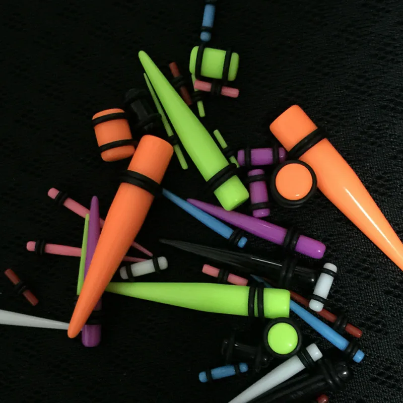 36 шт. Прибор Для Пирсинга Ушей Туннель коническая Вилка Набор для растяжения 14G 00G