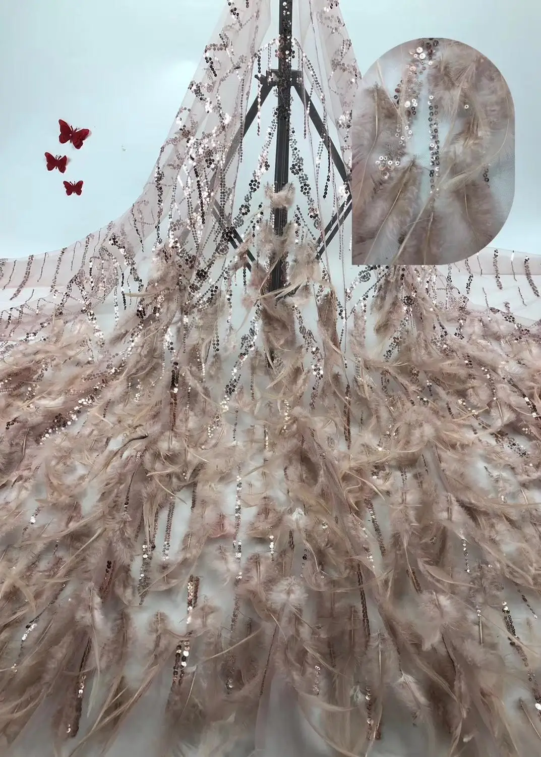 Кружевная ткань с блестками французский тюль из тюля сеткой и для платья DYS152