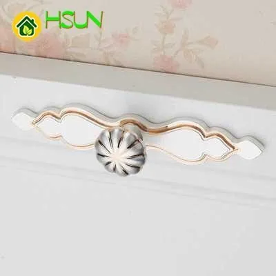 Дверь задней панели тянуть белого золотого цвета для ящика Тянет ручка комода