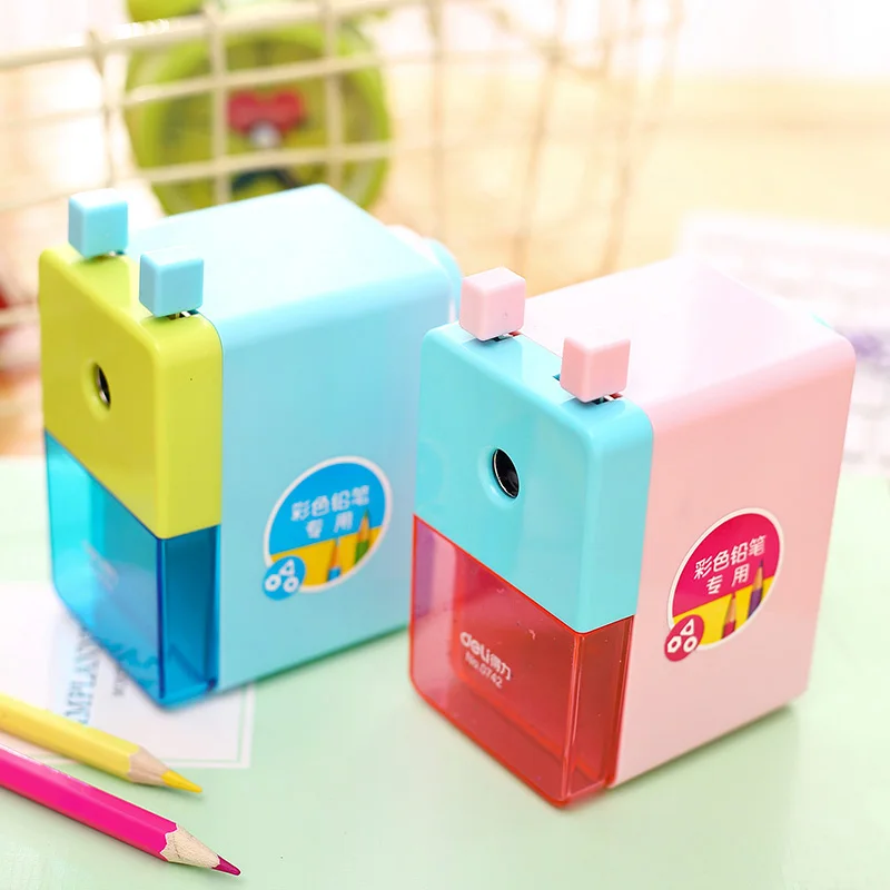 DELI точилка для карандашей с милым рисунком Механическая ручная школьные