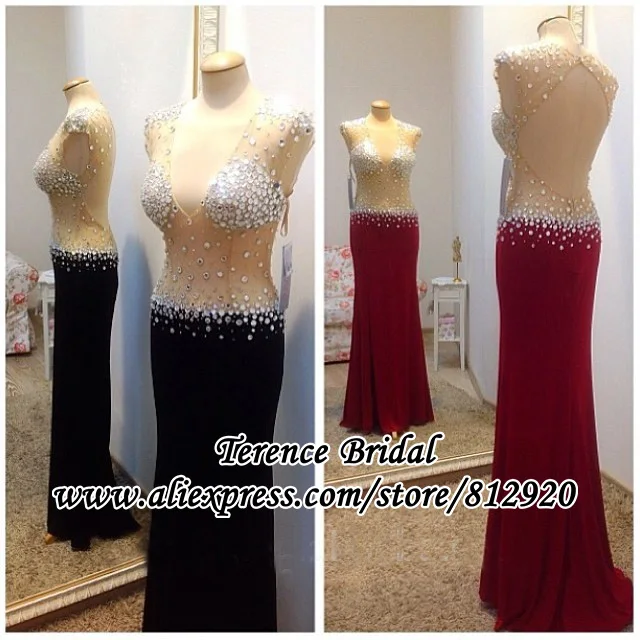 Длина в пол расшитые бисером стразы открытая спина просвечивающие длинные