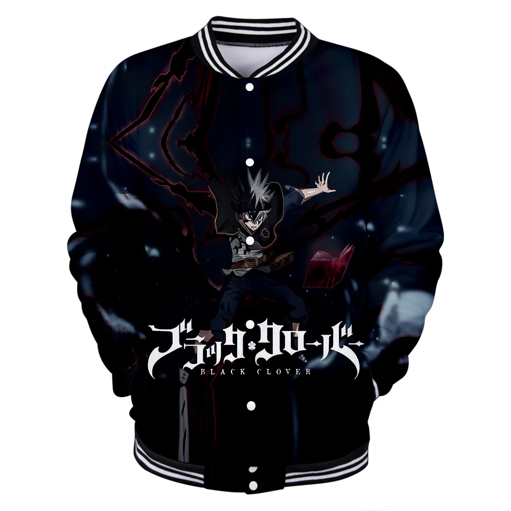 Бейсбольная куртка с длинным рукавом и 3D принтом волшебного императора черного