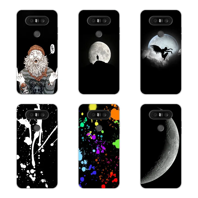 Для LG Q8 чехол силиконовый черный граффити Живопись мягкий ТПУ задняя крышка для