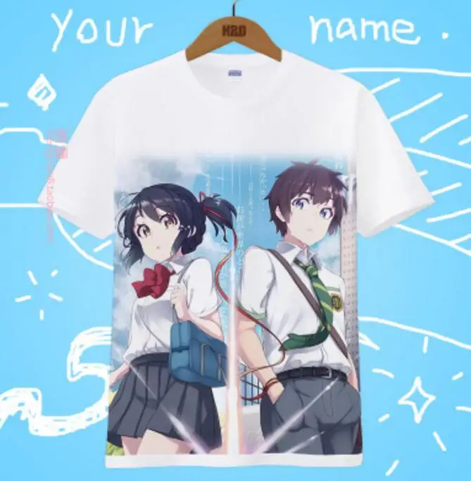 Костюм для косплея Kimi no Na wa с вашим именем Taki Tachibana хлопковая Футболка Makoto Shinkai|tee