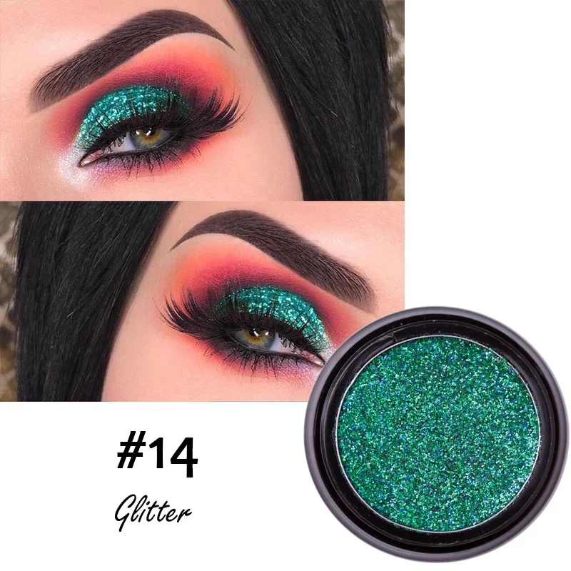 14 цветов Металлические блестящие тени для век макияж мягкие блестки