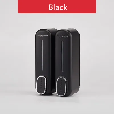 double head black Дозатор мыла настенный шампунь для гостиничной ванной комнаты лосьон для жидкого мыла диспенсер из нержавеющей стали 6 цветов дозатор мыла для рук - Цвет: double head black