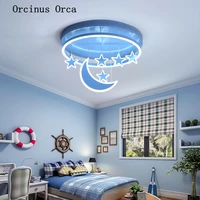cartoon creative star moon ceiling lamp boys and girls bedroom childrens room lighting new modern simple led ceiling lamp