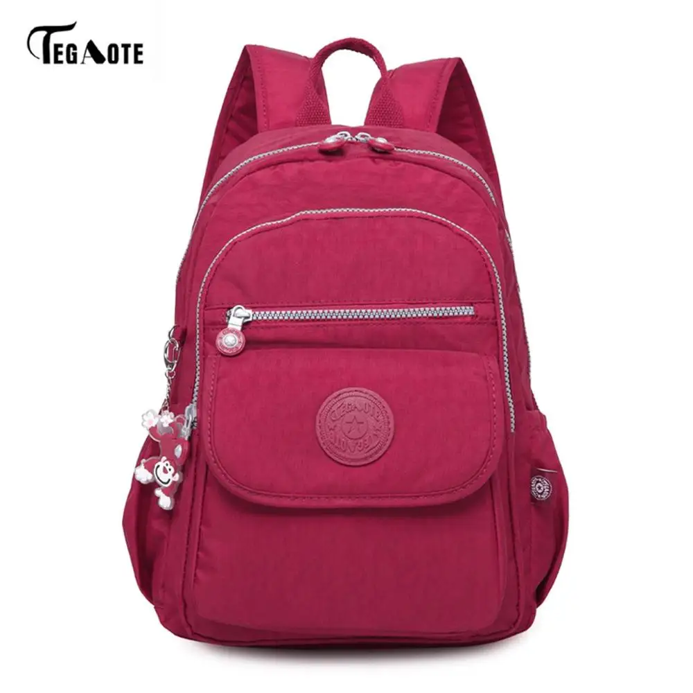 Dark red TEGAOTE ноутбук школьные рюкзаки для девочек-подростков Mochila женские рюкзаки противоугонные водонепроницаемые сумки для мужчин и женщин - Цвет: Dark red