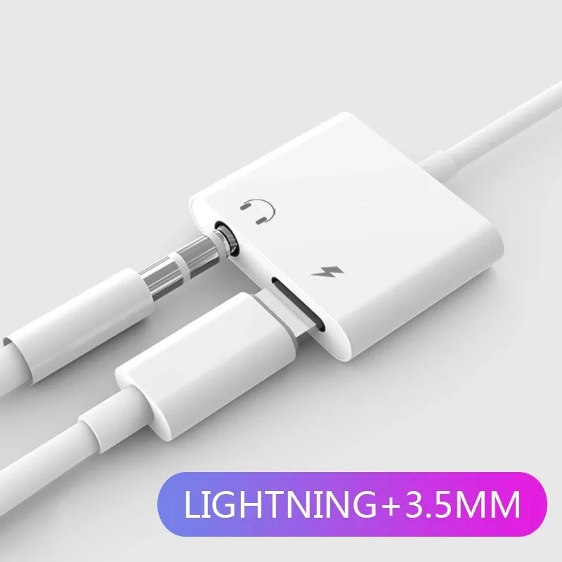 2 в 1 Наушники Аудио зарядки переходник разветвитель для IPhone XS Max 8 7 Plus игровая