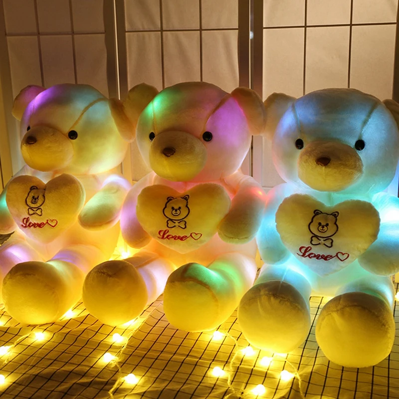 60 см Красочный Светодиодный светильник с мишкой Тедди красочные светодиодные