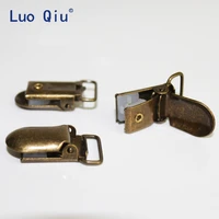 100pcslot antique bronze brass metal new suspender paci pacifier ribbon clips hook holder garment craft square plastic insert