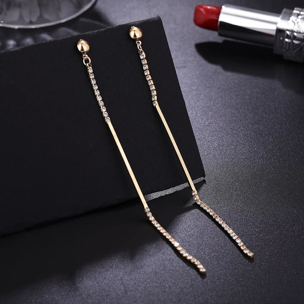 Висячие серьги HanCheng с цепочкой подвески женские ювелирные