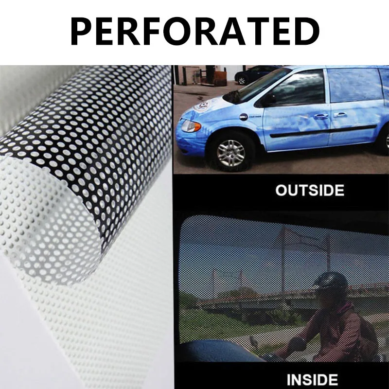 Perforated Пользовательские виниловые перфорированные высечки заднее стекло автомобиля рекламные наклейки графические Наклейки Обертывание Для Ford Toyota Pickup Van Truck - Название цвета: Perforated
