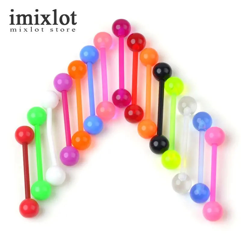 Гибкая УФ силиконовый шарик штанга для языка Пирсинг тела ювелирные изделия