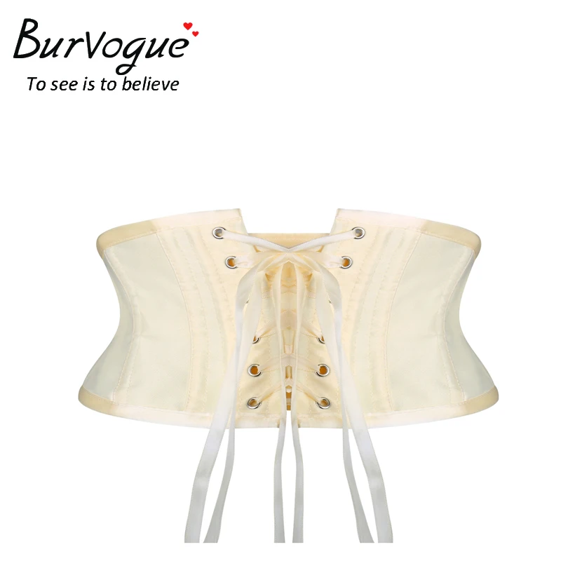 Burvogue, женские корсеты для тренировок, для похудения, пояс, короткий торс, атласный корсет под грудь, сексуальный, на шнуровке, бюстье и корсеты