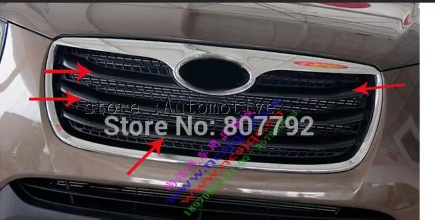 Хромированная передняя решетка Вокруг отделки 4 шт для hyundai Santa Fe 2010 2011 2012
