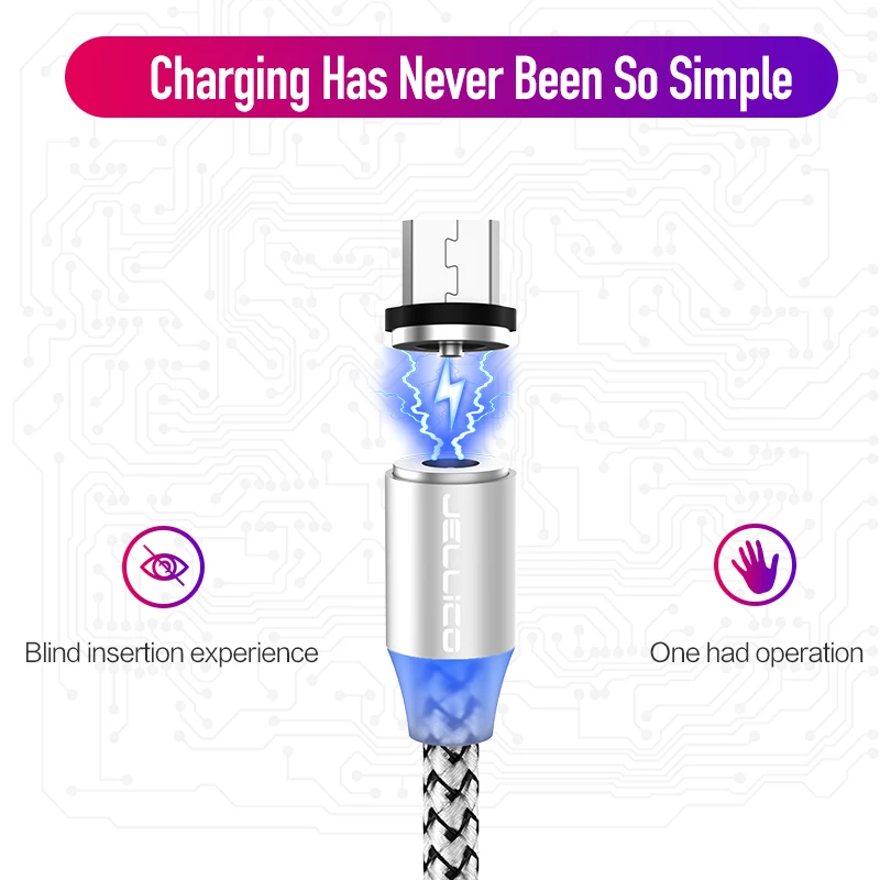 Jellico магнитное зарядное устройство Micro USB кабель для Xiaomi huawei Android мобильный телефон Быстрая зарядка Магнит Micro USB кабель для передачи данных провод