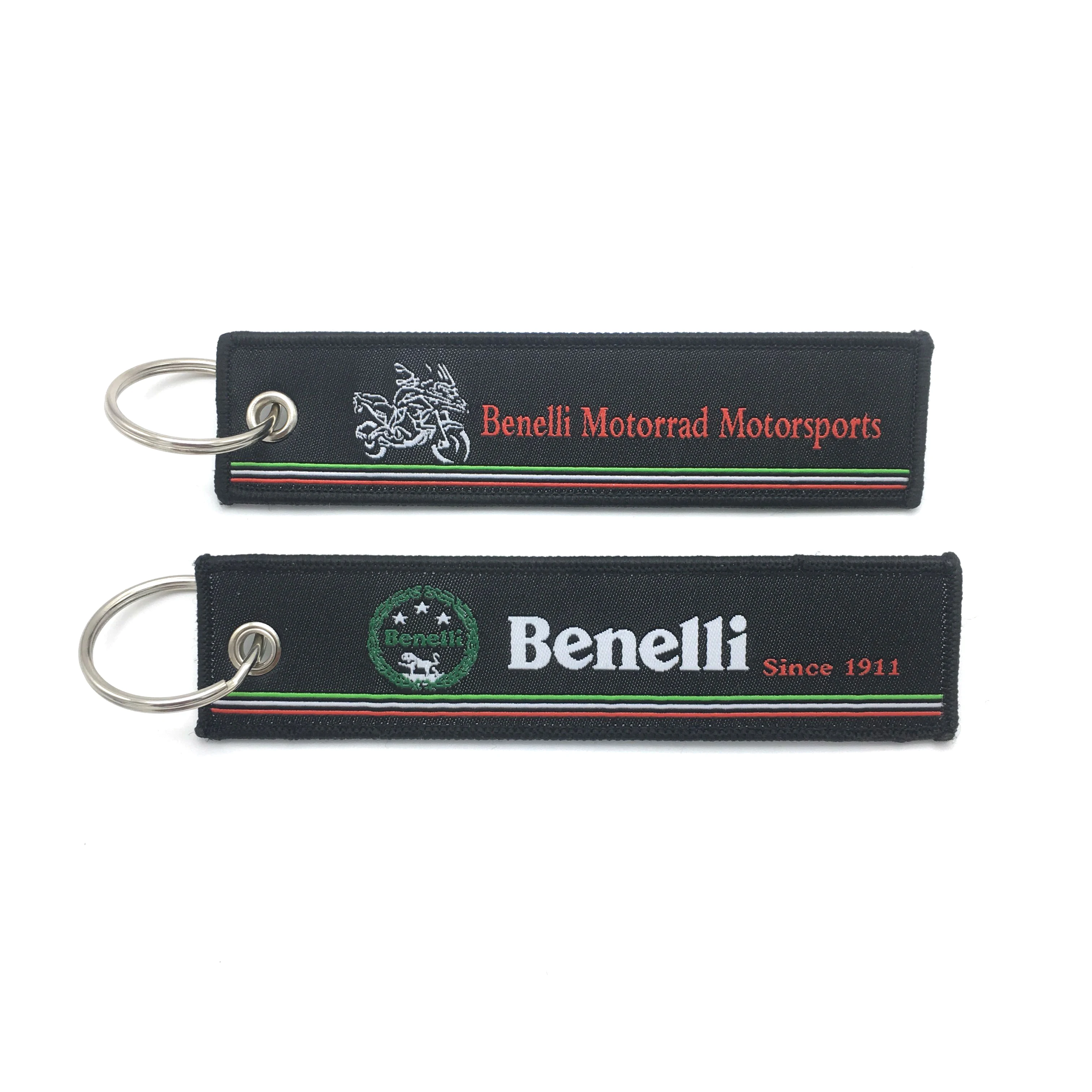 Модный брелок для ключей мотоцикла Benelli Тканое кольцо бирка ярлык цепь черный